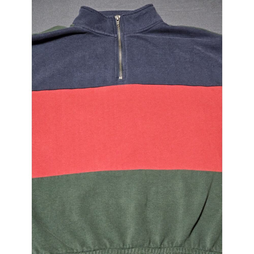 L.A.Hearts Sweater Womens Medium Color Block Qtr Zip Pullover Long Sleeve Rugby - Picture 2 of 9